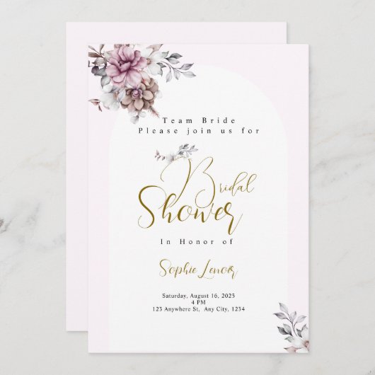 Bridal Shower Invitation Card (Devant / Derrière)