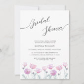 Bridal Shower Invitation delicate flowers. (Devant)