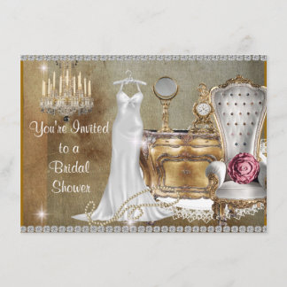  BRIDAL SHOWER INVITATION FAUX achtergrond Kaart