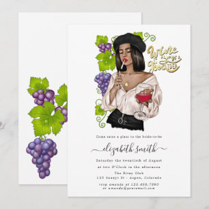 Bridal Shower Invitation française Girl Wine Kaart