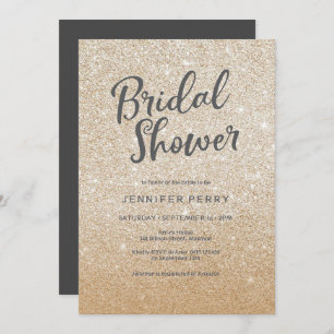 Bridal Shower Invitation - Gold glitter Kaart