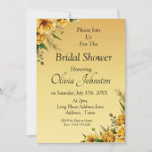 Bridal Shower Invitation - Golden Yellow Flowers (Devant)