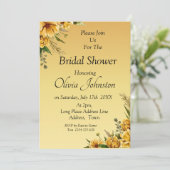 Bridal Shower Invitation - Golden Yellow Flowers (Debout devant)