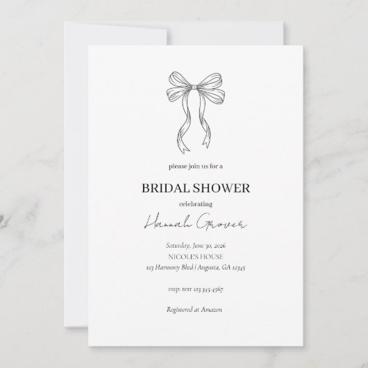Bridal Shower Invitation Kaart (Voorkant)
