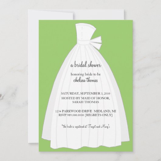 Bridal Shower Invitation {Kiwi Green} Kaart (Voorkant)