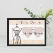Bridal Shower Invitation Mannequin Kaart (Staand voorkant)