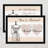 Bridal Shower Invitation Mannequin Kaart (Voorkant / Achterkant)