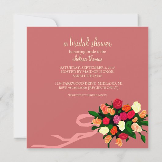 Bridal Shower Invitation [Mauve] Kaart (Voorkant)
