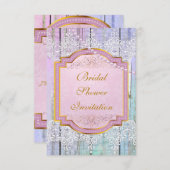 Bridal Shower Invitation Mint Blue & Lace Kaart (Voorkant / Achterkant)