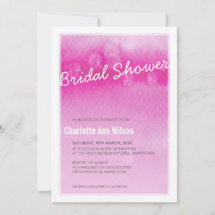BRIDAL SHOWER INVITATION : ombre waterverf roze Kaart