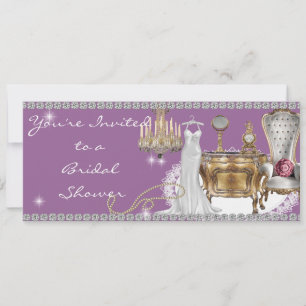 Bridal Shower Invitation omringd door Diamond Kaart