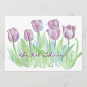 Bridal Shower Invitation Paarse Tulip Flowers Kaart