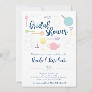 Bridal Shower Invitation - Pastel Kitchen Thema Kaart