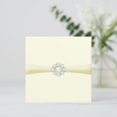 Bridal Shower Invitation Pearl & Diamond Broach Kaart (Staand voorkant)