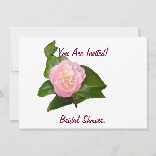 Bridal Shower Invitation, roze bloem. Kaart (Voorkant)