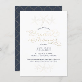 Bridal Shower Invitation - Strand, Zeester, Goud Kaart