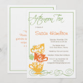 Bridal Shower Invitation - Tea Kaart (Voorkant / Achterkant)