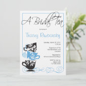 Bridal Shower Invitation - Tea Kaart (Staand voorkant)