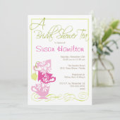 Bridal Shower Invitation - Tea Kaart (Staand voorkant)