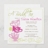 Bridal Shower Invitation - Tea Kaart (Voorkant / Achterkant)