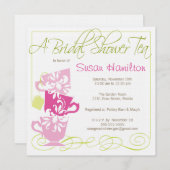 Bridal Shower Invitation - Tea Kaart (Voorkant / Achterkant)