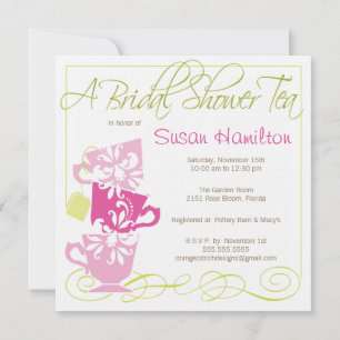 Bridal Shower Invitation - Tea Kaart