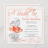 Bridal Shower Invitation - Tea Kaart (Voorkant / Achterkant)