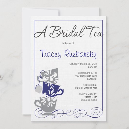 Bridal Shower Invitation - Tea Kaart (Voorkant)