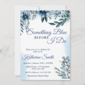 Bridal Shower Invitation Template, Something Blue  Kaart (Voorkant)