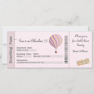 Bridal Shower Invitation, Traveling Theme, Plane Kaart