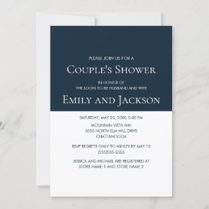 Bridal Shower Invitation van Navy Blue White Coupl Kaart