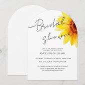 Bridal Shower Invitation Watercolor Sunflower (Devant / Derrière)