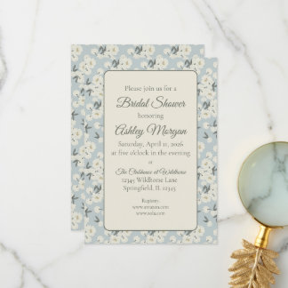 Bridal Shower Invitation with Cream Peony Flowers  Bedankkaart