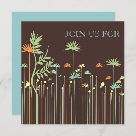 Bridal Shower Invitation with Flowers Kaart (Voorkant / Achterkant)