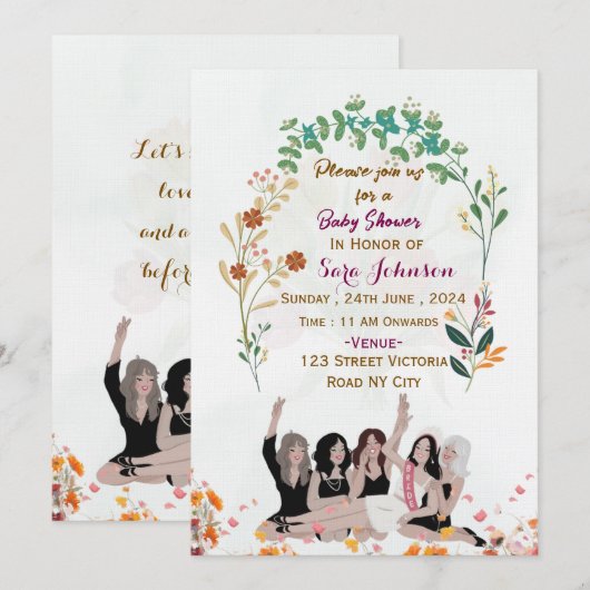 Bridal Shower Invitations  (Devant / Derrière)