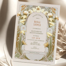  Bridal Shower Invitations Art Nouveau Deco