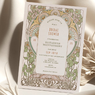  Bridal Shower Invitations Art Nouveau Deco Kaart