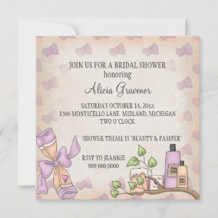 Bridal Shower Invitations (Beauty & Pamper Theme) Kaart
