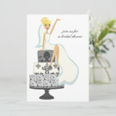 Bridal Shower Invitations {Blonde Bride} Kaart (Staand voorkant)