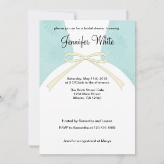 Bridal Shower Invitations Blue Dress Kaart