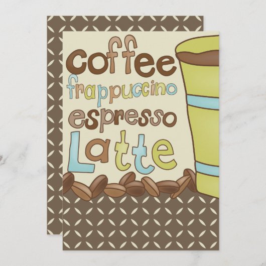 Bridal Shower Invitations of Coffee Luncheon Event Kaart (Voorkant / Achterkant)