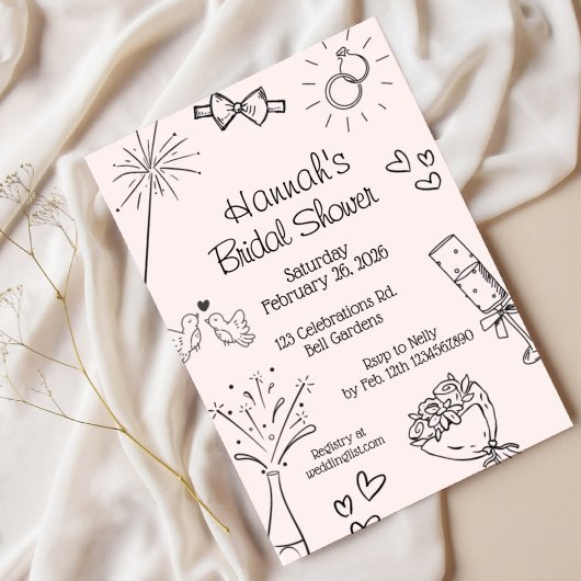 Bridal Shower, Modern Boho Minimalist,chic,    Kaart