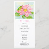 Bridal Shower Pink Waterlily & Tree Frog Menu (Devant)
