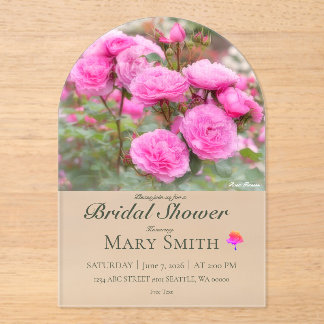 Bridal Shower (Rosa Finesse) Acryl Uitnodigingen