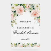 Bridal shower rosa oro floral Foam Boards (Recto)