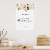 Bridal shower rosa oro floral Foam Boards Poster (Keuken)