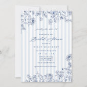 Bridal Shower Something Blue Party Invitation Kaart (Voorkant)
