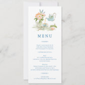 Bridal Shower Tea Party Menu  Kaart (Voorkant)