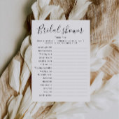 Bridal Shower Think Fast Game | Printable Kaart