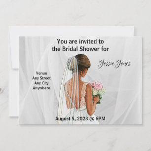 Bridal Shower-uitnodiging. Bewerkbare tekst en afb Kaart
